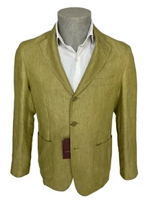 Giacca uomo EFRELLE, verde pastello DROP 6 in Puro Lino, sconto 70%. - Imagen 1 de 5