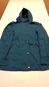 Womens Hunter Original Zip Up Waterproof Hooded Jacket Ocean Blue UK 8-10 - BNWT