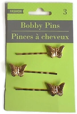 GOLD BUTTERFLIES Insect Bobby PIn Hair clips - Set of 3 SALE - Image 1 of 3