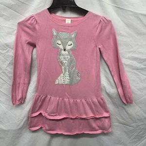 Gymboree Dress Pink W/Artic Fox Sz 12 - Picture 1 of 6