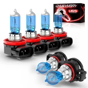 6x Combo H9 H11 5202 Halogen Headlight Conversion Kit High Low Beam Fog Light 5K - Picture 1 of 12