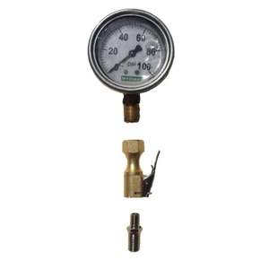 Liquid Filled 0-100 PSi Pressure Gauge w/ Quick-Connect (10 Pack) - Picture 1 of 4