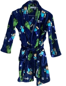 Minecraft Boys Robe Size 8 (Small) Plush Soft Blue Green Creeper - Picture 1 of 4