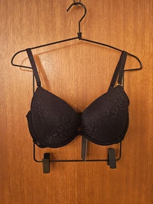 New Look lace push up bra in black animal print 34DD leopard print - Image 1 of 3