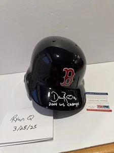 Dave Roberts Signed & Inscribed Boston Red Sox Full Size Batting Helmet PSA COA - Picture 1 of 4