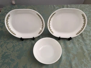 Set of 3 Corelle Vintage Crazy Daisy Spring Blossom 2 Serving Platter 1 Bowl - Picture 1 of 9