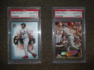 PSA 10 ALBERT PUJOLS LOT-2003 SP AUTHENTIC #54 & 2005 FLEER ULTRA #149 **RARE** - Image 1 of 2