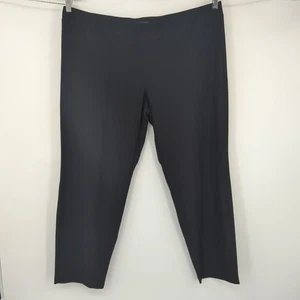 Eileen Fisher Pants Womens 3X Black Crepe Pull-On Ankle Professional Stretch - Picture 1 of 6
