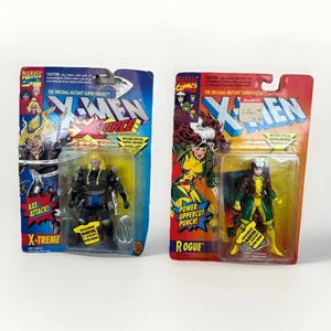 2 action figure X-Men Rogue & X-Treme Super Heroes Toy Biz 1994 + carte collezionabili - Foto 1 di 24