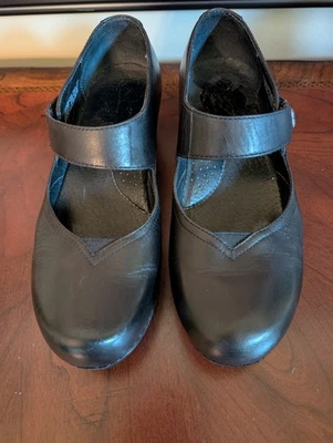 Zapatos para mujer Dansko Tandy Mary Jane de cuero negro zueco cómodo con tiras talla 37 Foto 1 de 4