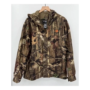 Mossy Oak Break Up Jacket Mens Large Brown Green Camo Infinity Hunting Hooded - Picture 1 of 9
