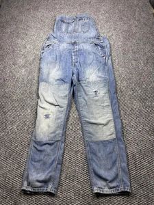 Polo Ralph Lauren Overalls Womens M Blue denim Bib Patchwork Outdoors casual - Picture 1 of 10