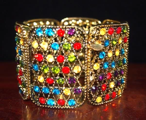 Pulsera elástica Kirks Folly Harlequín - Multicolor/Tono dorado antiguo - Con caja - Imagen 1 de 9