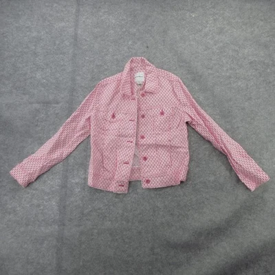 Tommy Bahama Jacket Womens Small Pink Geo Gem Linen Button Front Sample W520787 - Image 1 of 4