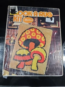 VTG Malina Hook A Rug Kit ~ Area Rug or Wall Hanging New Mushrooms 20" × 27" - Picture 1 of 5