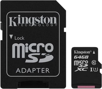 MICRO SD SDCS2 SDXC 64 128 256 GB 100MB/S KINGSTON SCHEDA MEMORIA CARD CLASSE 10 - Immagine 1 di 4