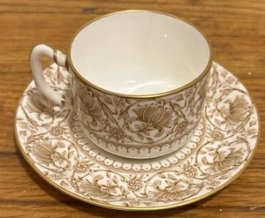 Antica tazza e piattino porcellana Royal Worcester XIX secolo Demitasse - Foto 1 di 10