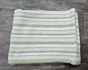 Carter's Green Tan White Stripe Chenille Knit Baby Blanket Lovey- READ! - Picture 1 of 7