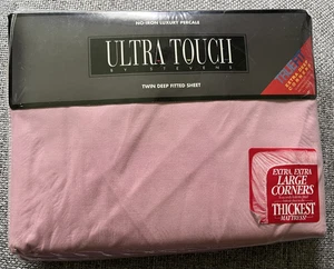 Lenzuolo Ultra Touch By Stevens doppio profondo rosa antico vintage nuovo con scatola - Foto 1 di 7