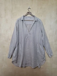 Mujer Talla:XL CP SHADES Teton Túnica Top Manga Larga Lino Relajado Minimalista - Imagen 1 de 8