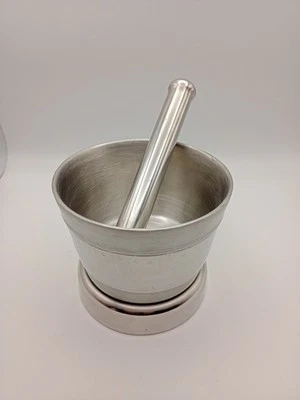Stainless Steel Mortar and Pestle Spice Grinder India 10 Oz New - Image 1 of 4