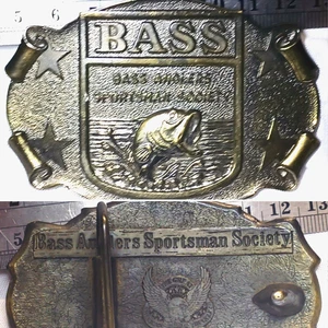 VINTAGE USA GROSSE AMERIKANISCHE BARSCHANGLER SPORTLER GESELLSCHAFT GÜRTELSCHNALLE ANGELN - Bild 1 von 11