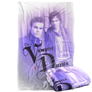 Vampire Diaries Stefan and Damon Silky Touch Super Soft Throw Blanket - Picture 1 of 8