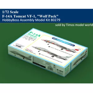 Modelo de conjunto de aviones de combate HobbyBoss 80279 1/72 F-14A Tomcat VF-1 paquete de lobos - Imagen 1 de 9