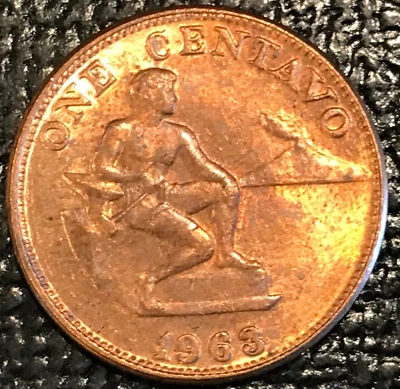 TONER-HIGH GRADE UNC 1963 US PHILIPPINES 1 CENTAVO COIN-MAY620 - Image 1 of 2