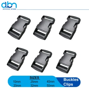 Side Release Buckles Clips for Webbing Strap Squeeze Fasteners Delrin Plastic - Picture 1 of 16