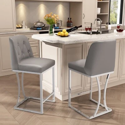 24 Inch Counter Height Bar Stools Set of 2 Home Kitchen Bar Chair with Metal leg - Image 1 of 4