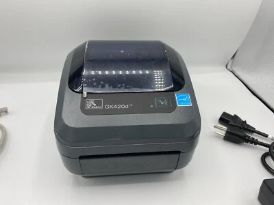 Zebra GK420D Thermal Printer w USB/Parallel/Serial Free Labels & Cables REFURB - Image 1 of 4