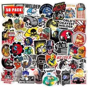 50 Pack WELDER Hard Hat Stickers HardHat Sticker Helmet Lunch Tool Box Decal Lot - Picture 1 of 9