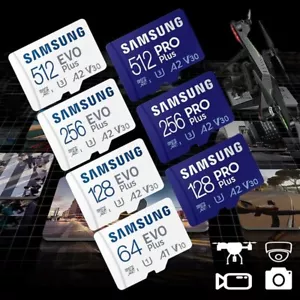 Samsung V30 4K U3 A2 128GB 256GB 512GB MicroSDXC Flash Memory Card With Adapter - Picture 1 of 10