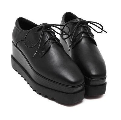 Женщин моды высоты платформе на танкетке шнурует вверх круглый носок Oxford Creeper туфли  - Изображение 1 из 4