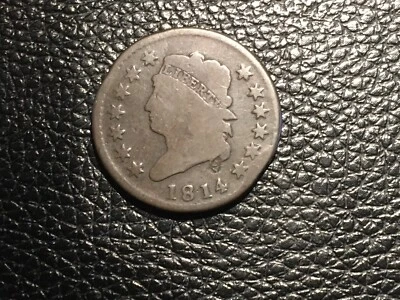 1814 large cent full liberty looks like a cud some small mark obverse - Image 1 of 4