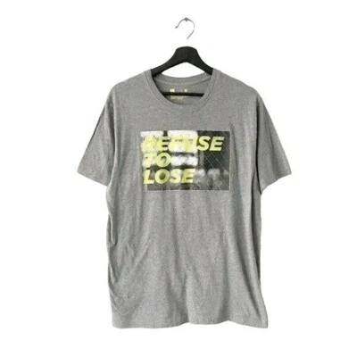 Xersion Graphic Tee Shirt Refuse To Lose 100% Cotton Short Sleeve Gray Large L  - Image 1 of 4