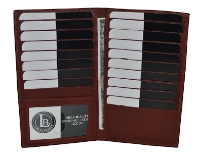 Leatherboss Genuine Leather Credit Card Holder Wallet 19 Card Slots + 1ID Window - Image 1 of 4