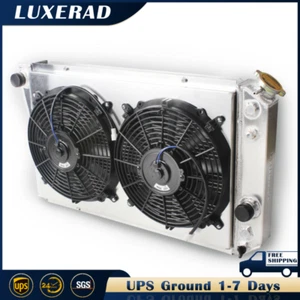 3 Row For 1982-2002 CHEVROLET S10 S-10 Blazer V8 Swap Radiator Shroud With 2Fan - Picture 1 of 7