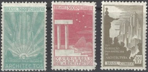 BRAZIL Sc # 312-4 MLH CPL SET of 3 - ARCHITECTURAL FANTASIES - Picture 1 of 1
