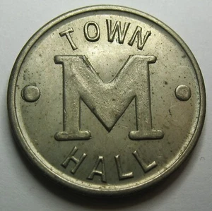 Vintage 1950s or Earlier Town Hall M Token - Picture 1 of 3