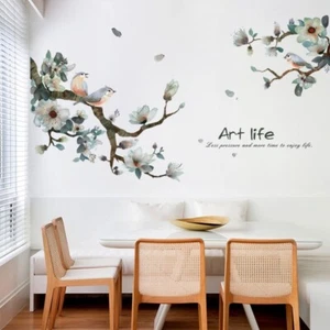 Removable Flower Decal Tree Branch Birds Wall Sticker Vinyl Mural Art Home Decor - Picture 1 of 7
