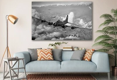 BEST OF CANVAS Flying Fortress World War US Air Force Airplane,Aircraft,Sky Poster Wall Canvas