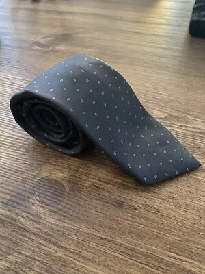 Corbata para hombre Paco Rabanne Paris 100 % seda azul cachemira hecha en Italia Foto 1 de 3