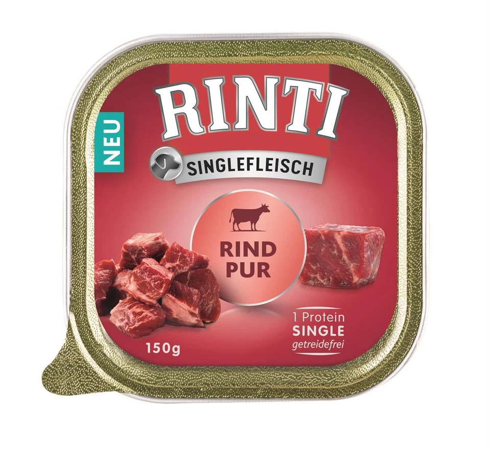 Rinti Singlefleisch Rind pur 10x 150 g Nassfutter Feuchtnahrung Hundefutter - Bild 1 von 1