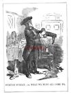 'Puritan Sunday What We Must All Come to' Antique 1850 Punch Cartoon Print 153/G