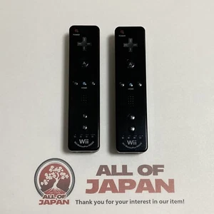 Nintendo Wii Remote Controller Black Lot of 2 OEM Tested Remote Motion Plus - Picture 1 of 7