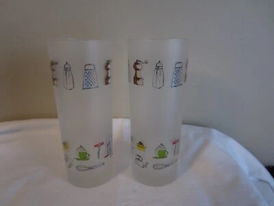 2 РЕДКИХ матовых КУХОННЫХ стакана DARTINGTON Designs Highball Collins ФРАНЦИЯ - Изображение 1 из 3