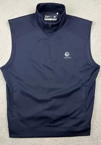 Cutter & Buck Gold Vest Mens Large 1/4 Zip DryTec Heron Ridge Moisture Wicking - Picture 1 of 12