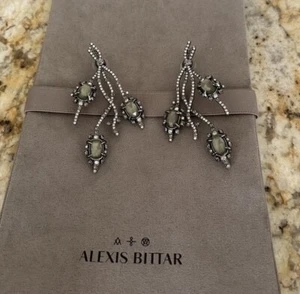 100% Authentic Alexis Bittar Punk Royal Crystal & Pyrite Earrings $525 - Picture 1 of 20